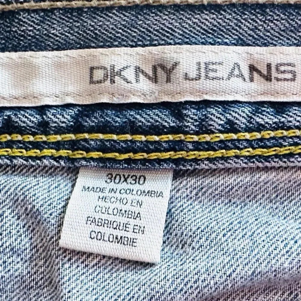 DKNY JEANS Women Bootcut Mid-Rise Cotton Denim Blue Jeans Pants Size 30X30 - Picture 11 of 13
